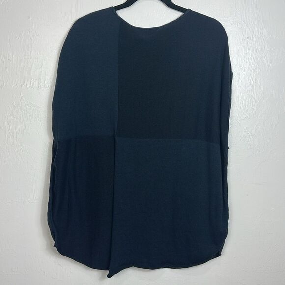 Armani Collezioni Dark Gray Mixed Media Cap Sleeve Tunic Top Size 16 - Picture 3 of 7